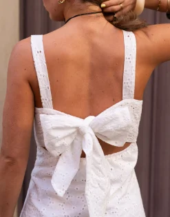 Women Daisy Street Dresses-X Molly Mcfarlane Floral Broderie Mini Dress With Tie Back In
