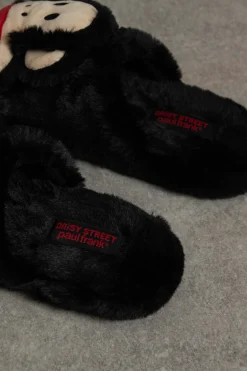 Women Daisy Street Slippers-X PAUL FRANK FLUFFY SLIPPERS