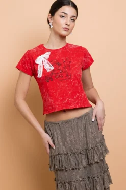 Women Daisy Street Tops | T-Shirts-Youth Snow Washed Baby Tee